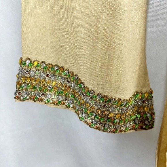 Inca Linen V Neck Long Sleeve Tunic Swim Coverup Dress Size Medium Brown - Picture 6 of 9